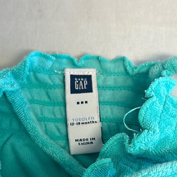 GAP Blue Terry Cloth Romper with Elastic Waist - Picture 2 of 4